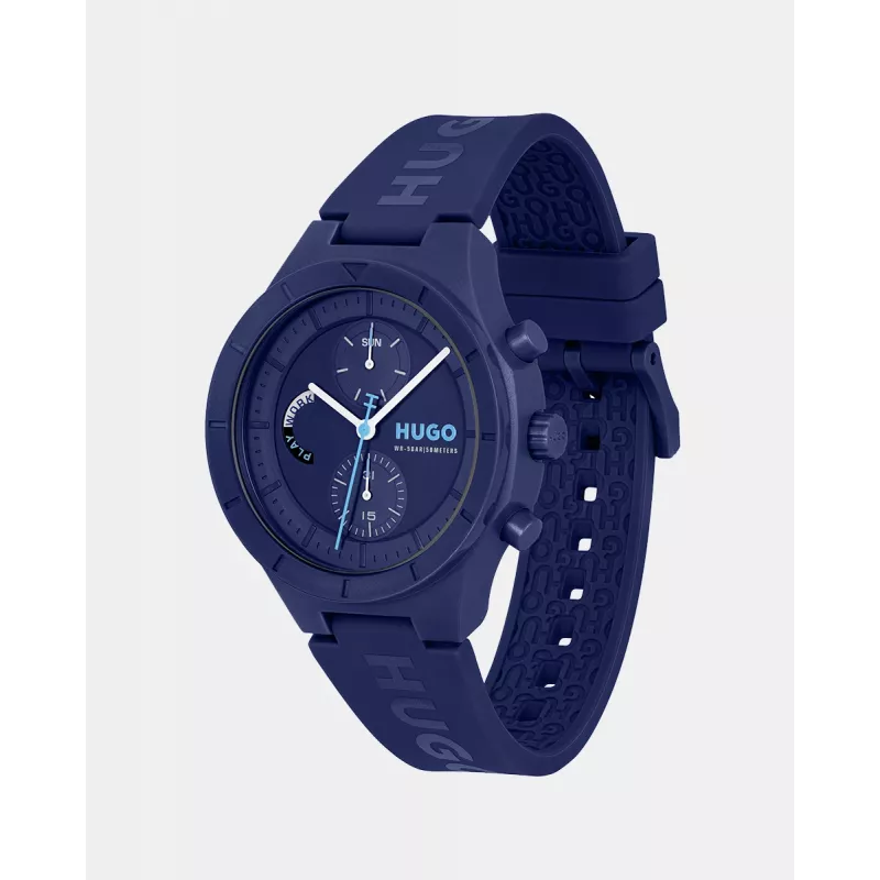 HUGO BOSS Velocity Vīriešu Kvarca Hronogrāfa Pulkstenis 44mm Nerūsējošais Tērauds Zils Ciparnīca