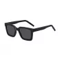HUGO HG1259S807IR Vīriešu taisnstūra saulesbrilles, melns rāmis, pelēkas lēcas, UV400, 51 mm