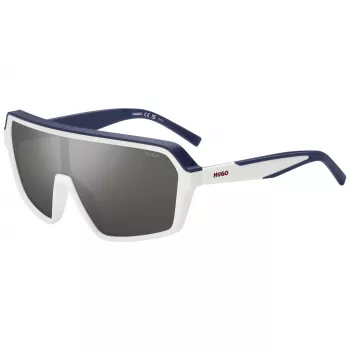 HUGO MAN HG1334GSYO6 Saulesbrilles - Melns rāmis, pelēkas lēcas, taisnstūra forma, 99 mm