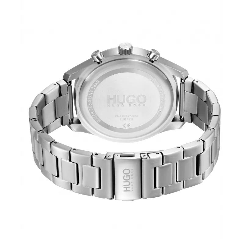 HUGO vīriešu 1530163 kvarca analogais pulkstenis 46mm zila ciparnīca brūna ādas siksniņa