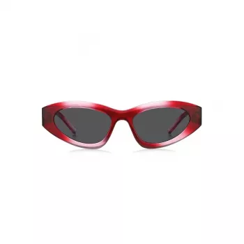 HUGO Unisex Saulesbrilles HG-1282-S-C48 Taisnstūra Pilna Rāmja Rāmis 52/23/145 mm Melns/Pelēks UV400