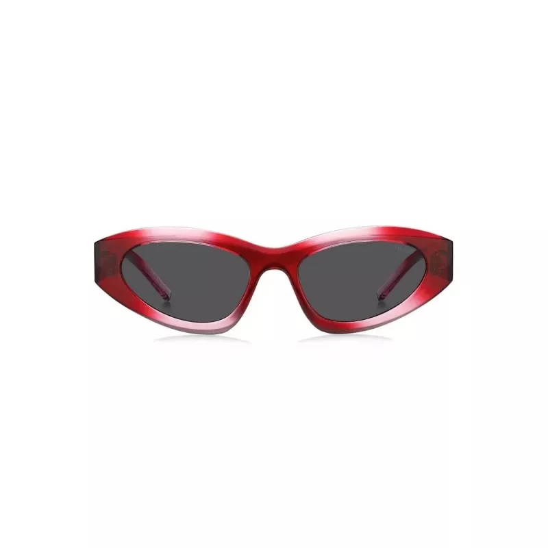 HUGO Unisex Saulesbrilles HG-1282-S-C48 Taisnstūra Pilna Rāmja Rāmis 52/23/145 mm Melns/Pelēks UV400