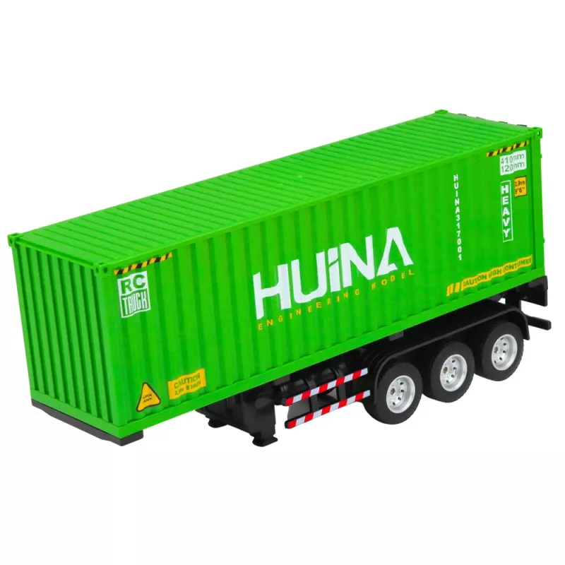 HUINA 1:18 RC Remote Control Truck ar konteineru, gaismām un skaņām