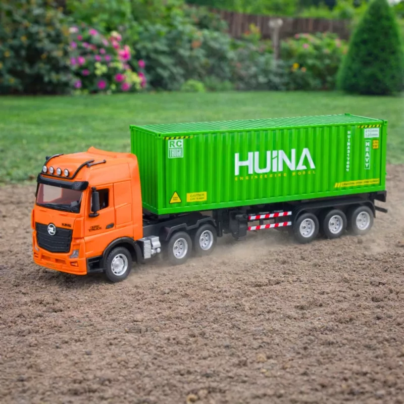 HUINA 1:18 RC Remote Control Truck ar konteineru, gaismām un skaņām