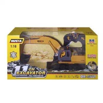 Huina 22747 1:16 RC Crawler Excavator Rotating Cabin Remote Controlled - 15 Channel 2.4GHz with LED Lights