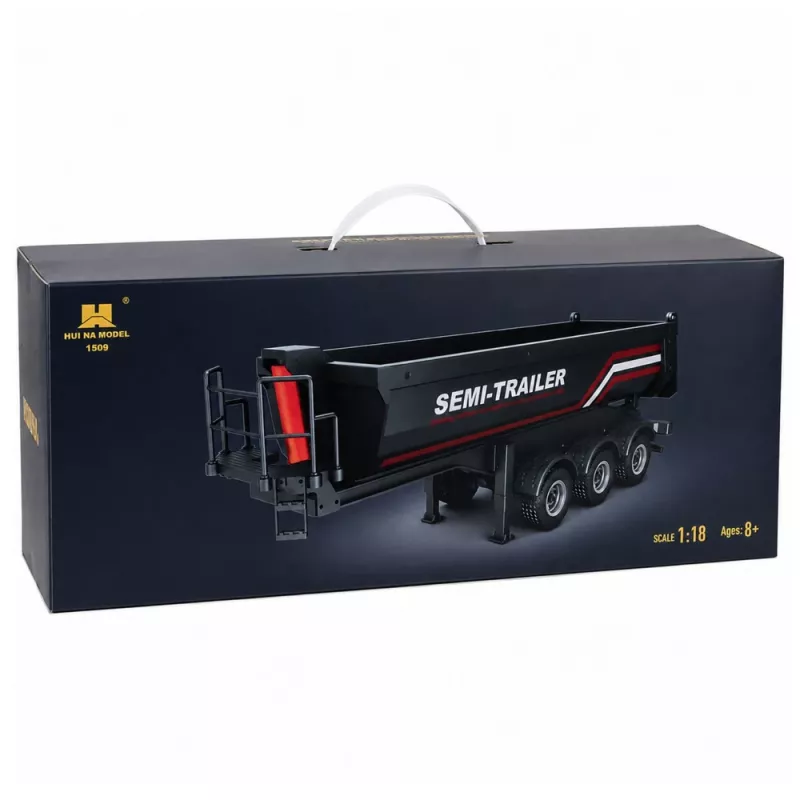 HUINA 32332 RC Metāla pašizgāzēja puspiekabe 1:18 mērogs Melna