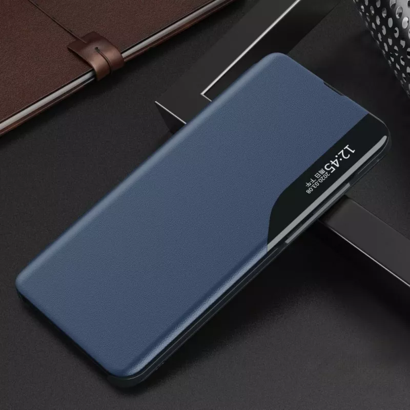 Hurtel Eco Leather View Case for Samsung Galaxy A05s with Flap - Blue
