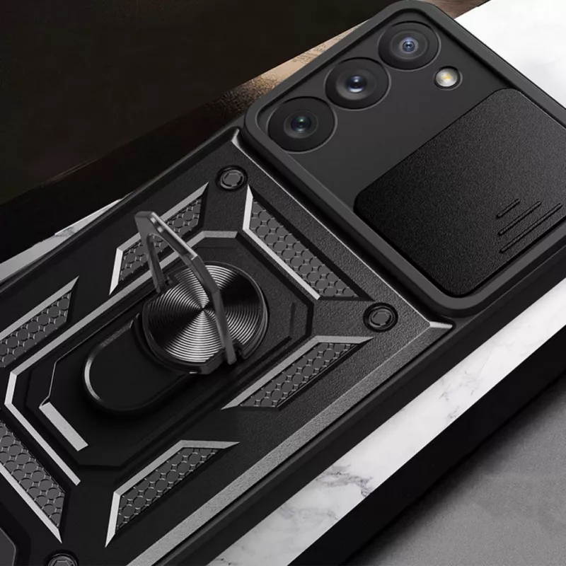 Hurtel Hybrid Armor Camshield Maciņš Samsung Galaxy A14 - Zils