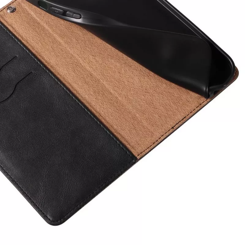 Hurtel Magnet Strap Case iPhone 13 Mini - Maks maciņš ar siksniņu un piekariņu - Melns