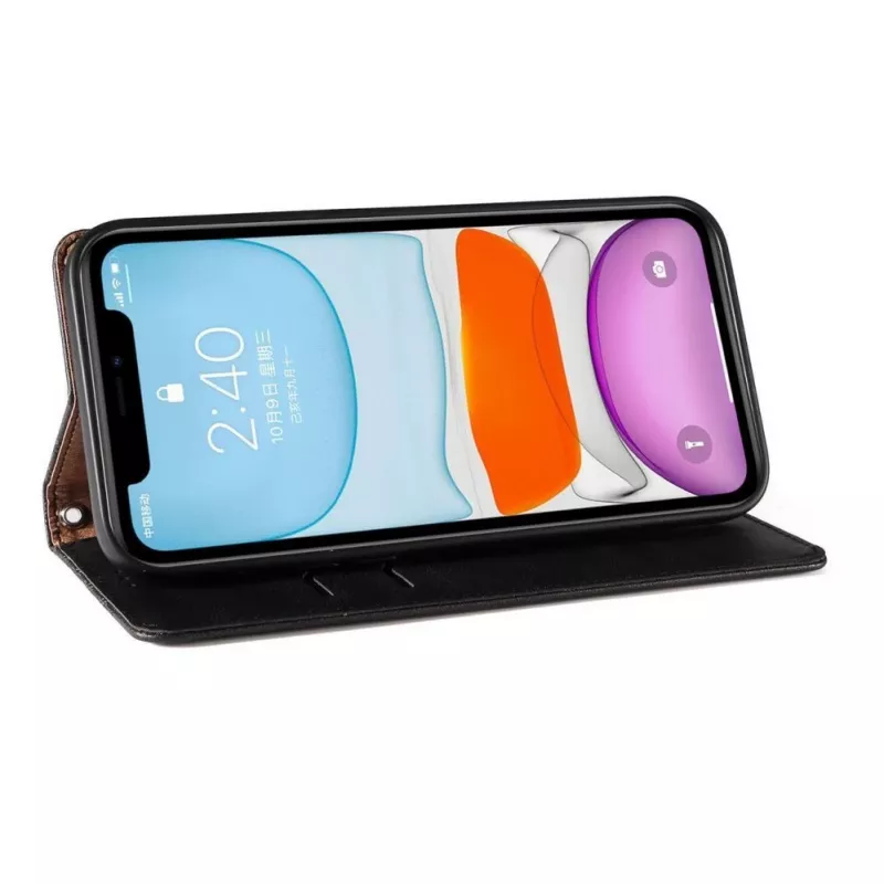 Hurtel Magnet Strap Case iPhone 13 Mini - Maks maciņš ar siksniņu un piekariņu - Melns