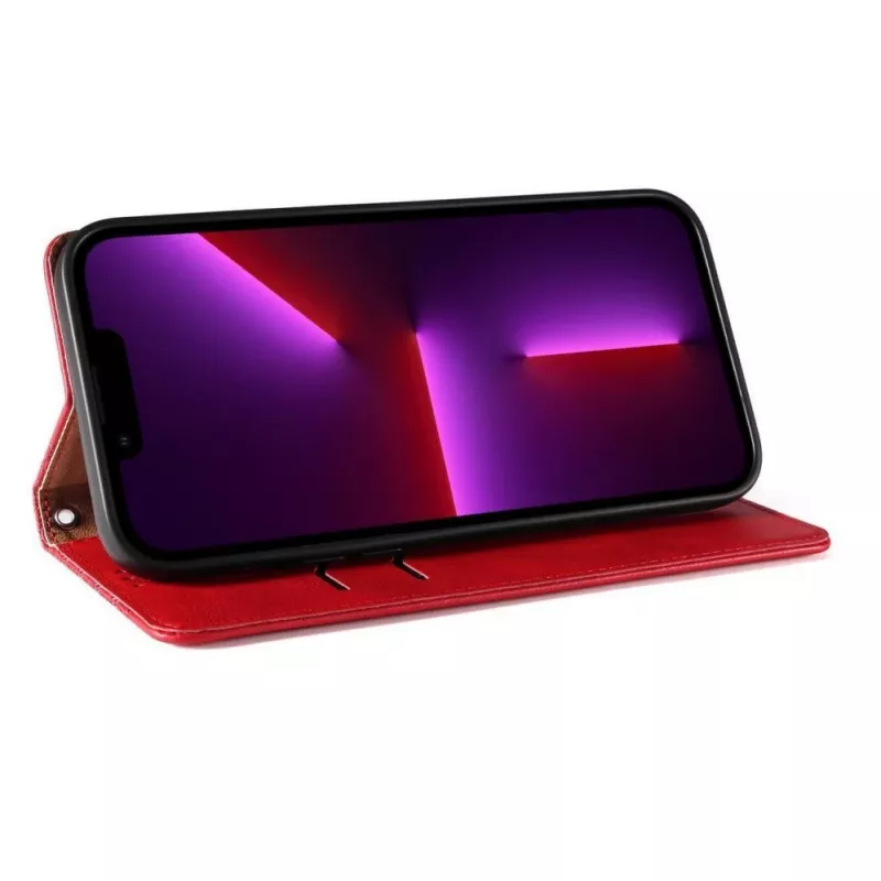 Hurtel Magnet Strap Case iPhone 13 Pro Max - Maks maciņš ar noņemamu siksniņu un piekariņu - Sarkans