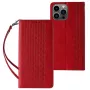 Hurtel Magnet Strap Case iPhone 13 Pro Max - Maks maciņš ar noņemamu siksniņu un piekariņu - Sarkans