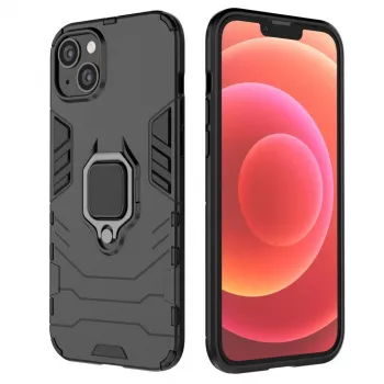 Hurtel Ring Armor Macīgs Vāciņš iPhone 14 Plus, Bruņots Vāks ar Magnētisko Turētāju, Gredzens, Melns