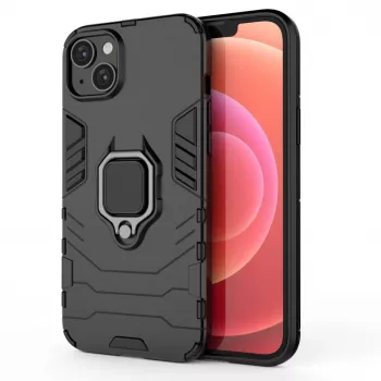 Hurtel Ring Armor Macīgs Vāciņš iPhone 14 Plus, Bruņots Vāks ar Magnētisko Turētāju, Gredzens, Melns