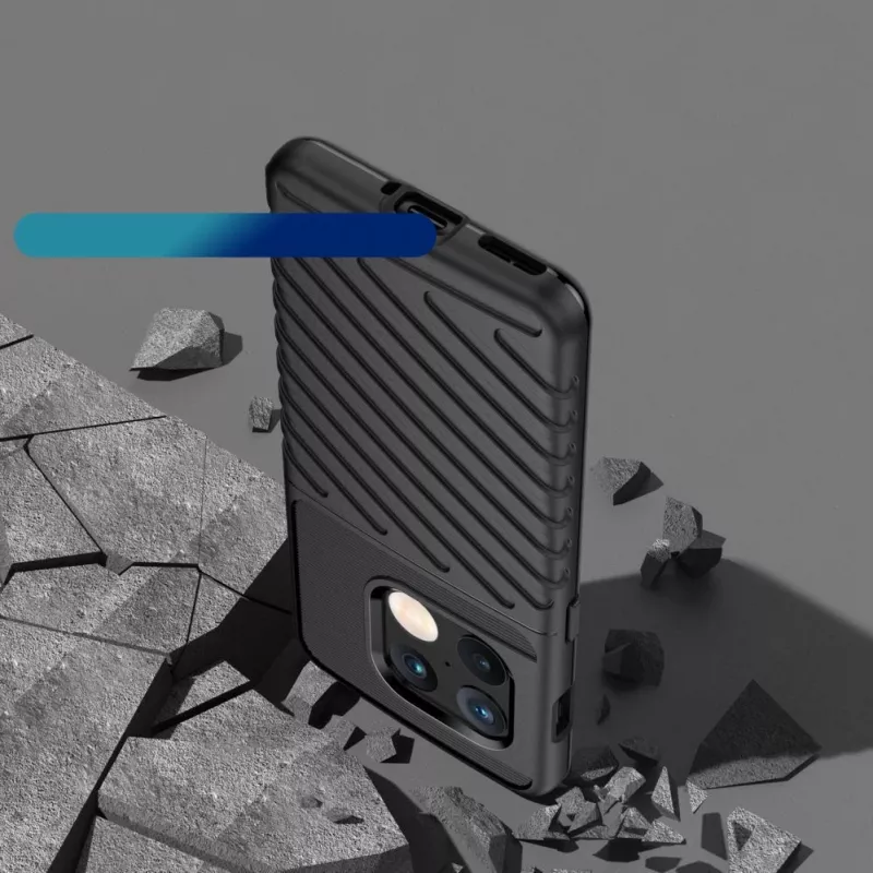 Hurtel Thunder Case Flexible Armored Cover for OnePlus 10 Pro Black