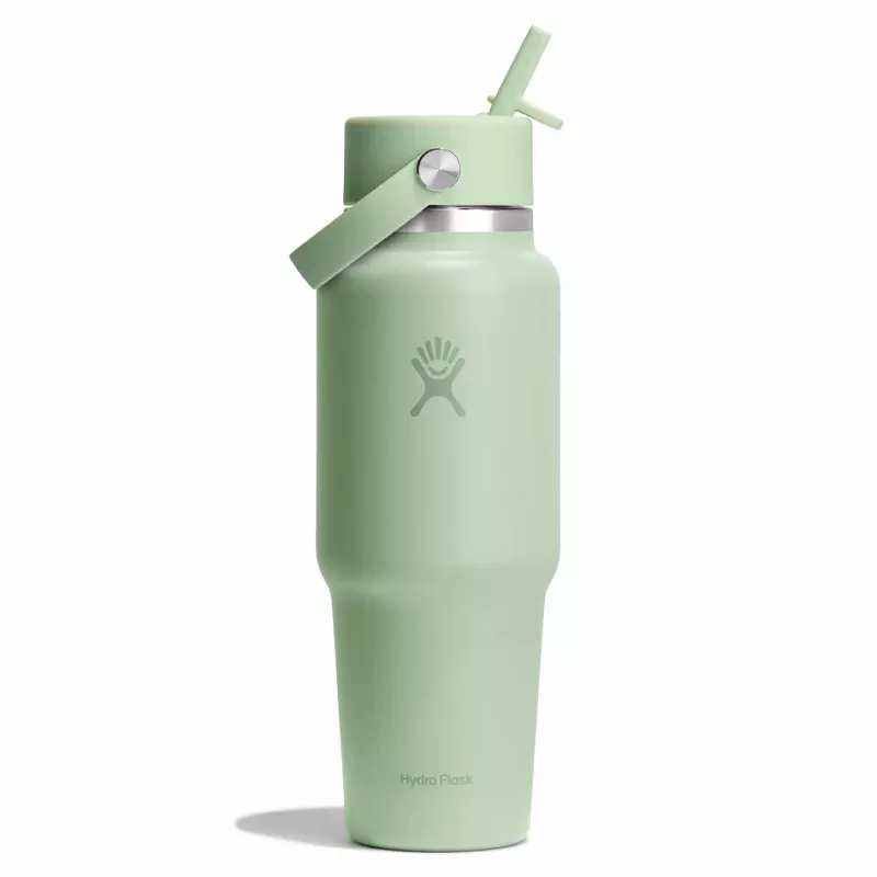 Hydro Flask Travel Bottle Wide Flex Straw Cap 32OZ 946ml Aloe