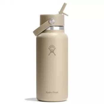 Hydro Flask Wide Mouth 32 oz Flex Straw Cap Vacuum Insulated Stainless Steel Water Bottle - Oat