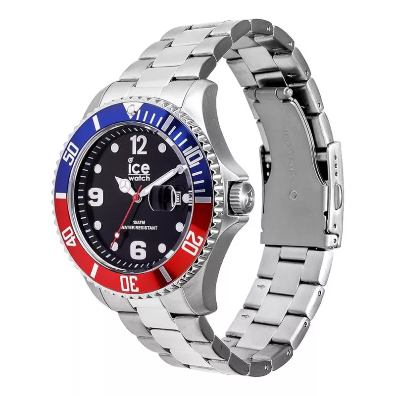 ICE MAN IC016547 44mm analogais kvarca pulkstenis ar melnu silikona siksniņu