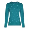 Icebreaker Merino 200 Oasis LS Crew Women's Ski Day Topaz/Hydro