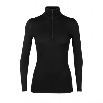 Icebreaker Merino 200 Oasis LS Half Zip Sieviešu Termobāzes Slānis Melns