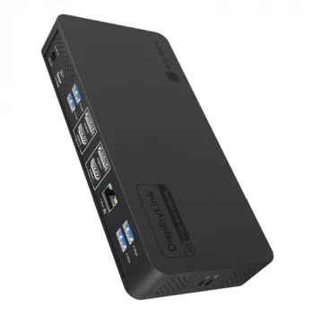 ICY BOX Heart Dock 2255 11-in-1 dokstacija, DisplayLink DL-6950, 2x HDMI/DP 4K@60Hz, 96W Power Delivery, Gigabit LAN, USB-C/A 10Gbps