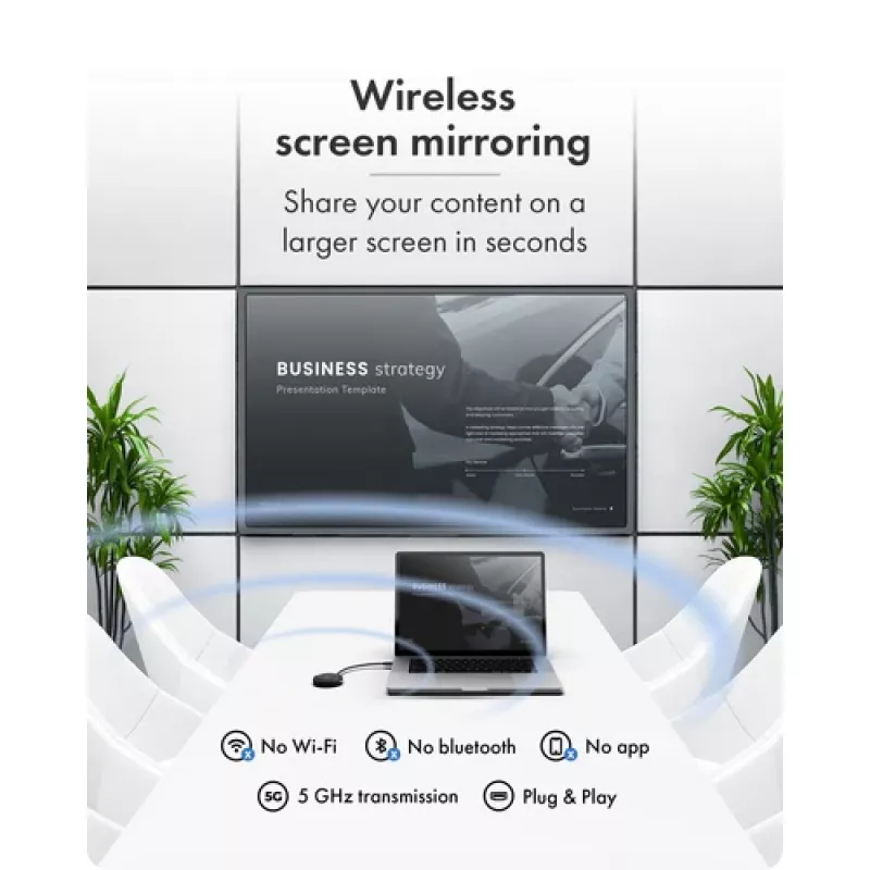 Icy Box IB-WL101 bezvadu HDMI pagarinātāja komplekts - USB-C uz HDMI raidītājs un uztvērējs, Full HD 1080p, 30 m darbības rādiuss, melns