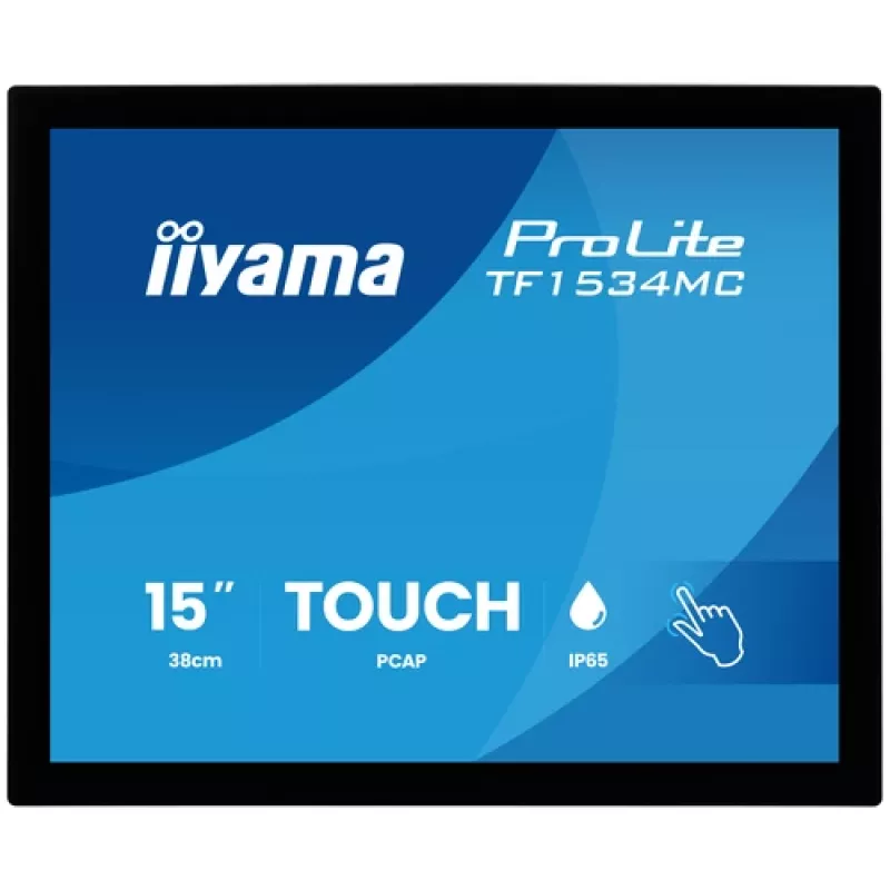 IIYAMA ProLite TF1534MC-B8X 15 collu XGA TN LED skārienjūtīgs monitors (HDMI, DP, VGA, USB, IP54)