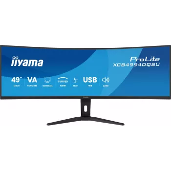 IIYAMA ProLite XCB4994DQSU-B1 49 collu Super-Ultrawide izliekts VA monitors Dual QHD 120Hz HDR400 USB-C Hub skaļruņi augstumā regulējams