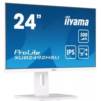 iiyama ProLite XUB2492HSU-W6 24 collu IPS Full HD 100Hz monitors ar USB centrmezglu, 0.4ms, balts