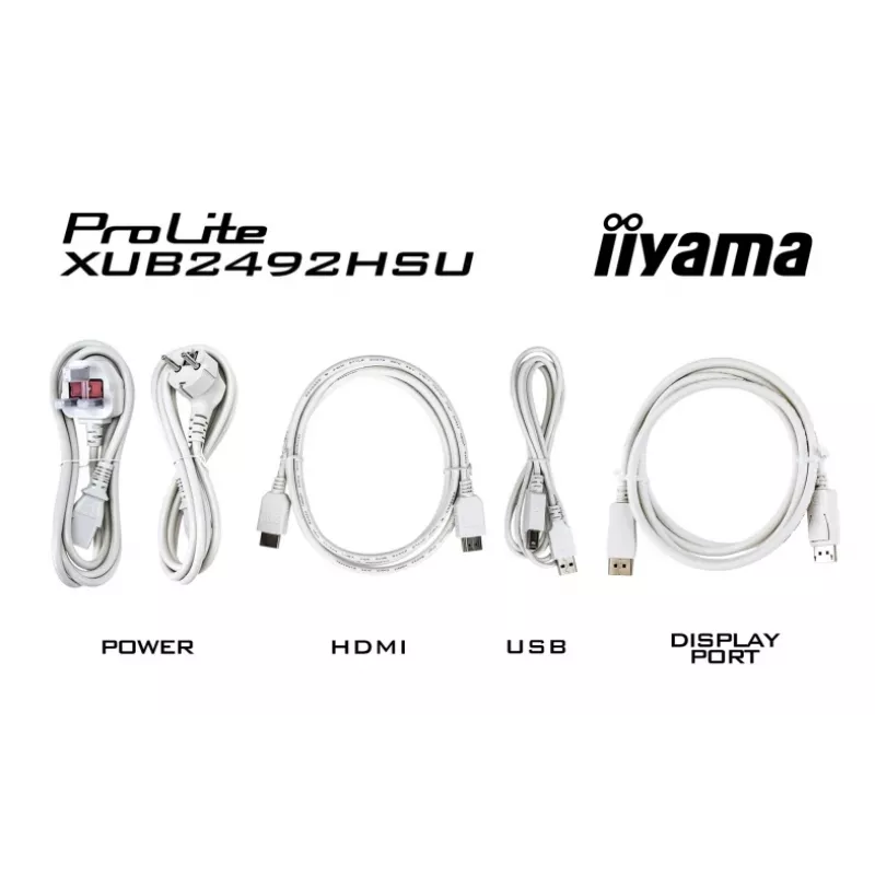 iiyama ProLite XUB2492HSU-W6 24 collu IPS Full HD 100Hz monitors ar USB centrmezglu, 0.4ms, balts