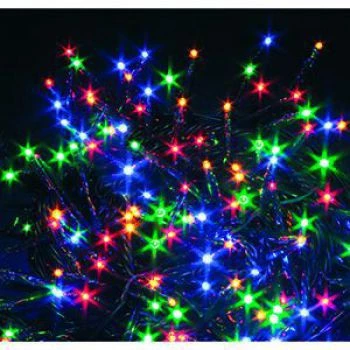 iLike 100 LED daudzkrāsu virtenes zaļš kabelis 3m