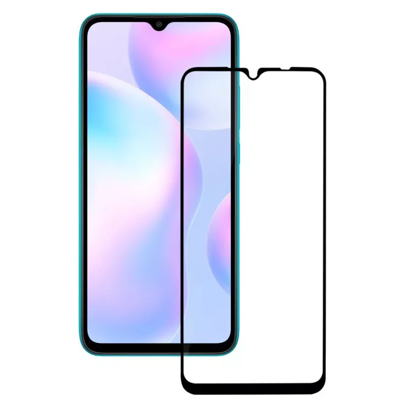 iLike 2.5D Full Glue Tempered Glass Screen Protector for Xiaomi Redmi 9 (Black Frame)