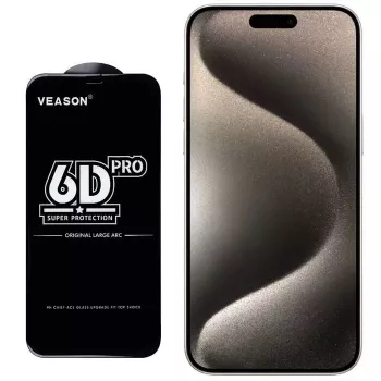 iLike 6D Full Face Glue 9H Rūdīta Stikla Ekrāna Aizsargs Apple iPhone 15 Plus ar Melnu Rāmi