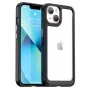 iLike Apple iPhone 14 cietais vāciņš ar želejas rāmi caurspīdīgs melns