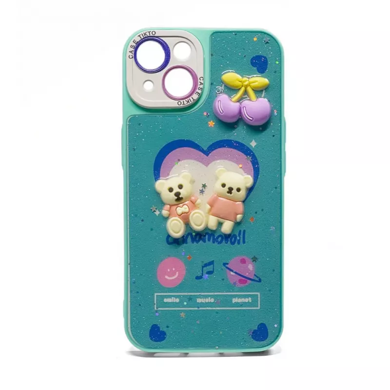 iLike Apple iPhone 15 Epoxy Cartoon Cover Blue