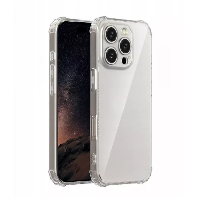iLike Apple iPhone 15 Pro Max Anti Shock 1.5 mm Case Big Hole Transparent