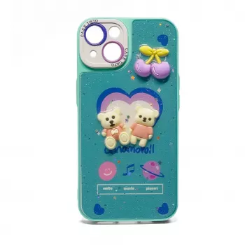 iLike Apple iPhone 15 Pro Max Epoxy Cartoon Cover Blue