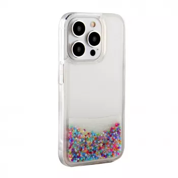 iLike Apple iPhone 15 Pro Max Silikona maciņš Water Glitter Rainbow