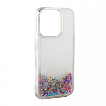iLike Apple iPhone 15 Silikona maciņš Water Glitter Rainbow