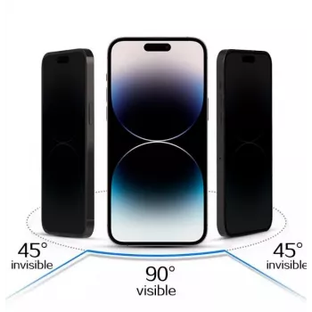 iLike Apple iPhone 16 rūdīts privātuma stikls melns