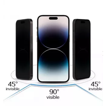 iLike Apple iPhone 17 Pro rūdīta stikla privātuma ekrāna aizsargs, melns