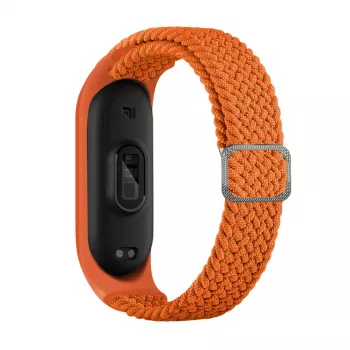 iLike Pītā auduma siksniņa Xiaomi Mi Band 3/4/5/6 - Oranža
