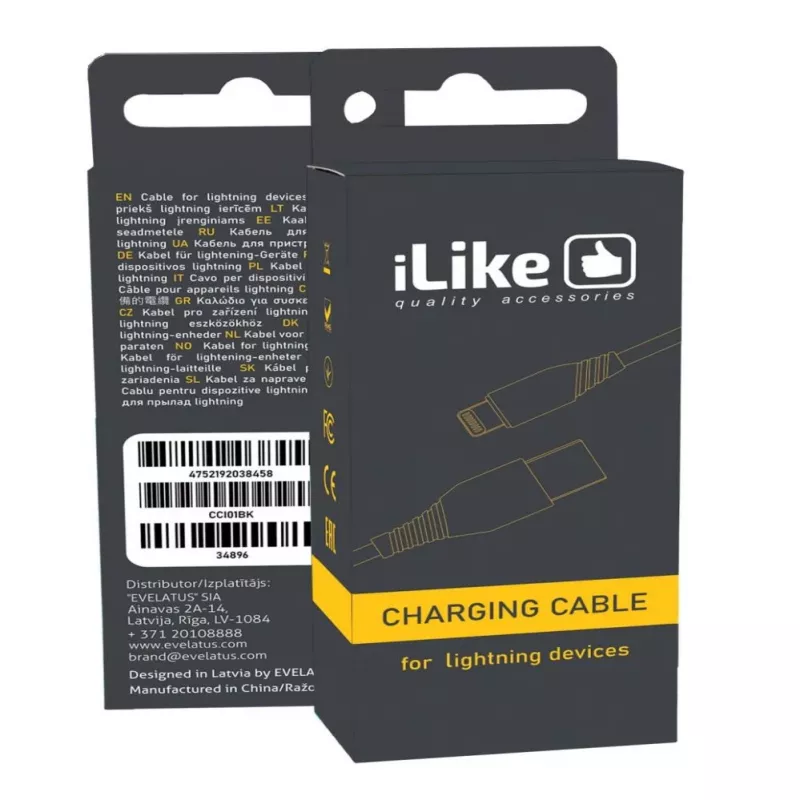 iLike Charging Cable for Lightning Devices CCI01 Black