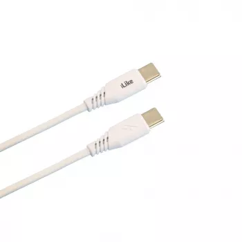 iLike Evelatus uzlādes kabelis USB-C uz USB-C CTT01 Balts 1m