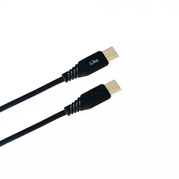 iLike Evelatus USB-C uz USB-C uzlādes kabelis CTT01 Melns 1m 60W