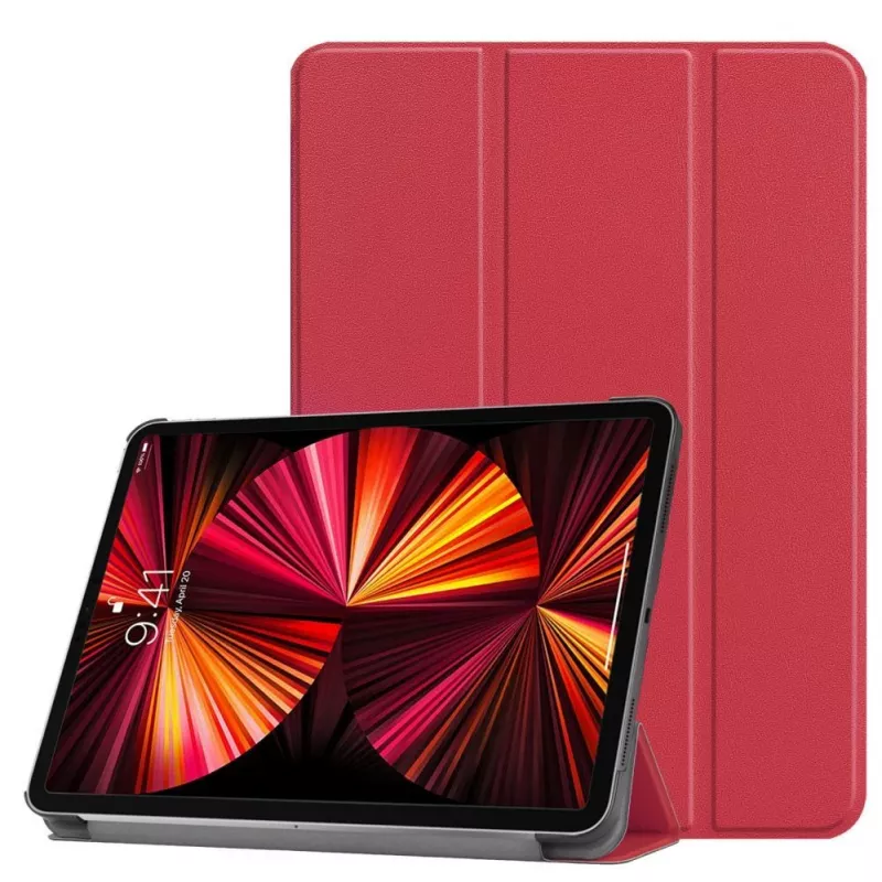 iLike Galaxy Tab A9 / A11 8.7 X110 Trīskāršu locījuma eko-ādas statīva maciņš koraļļu rozā