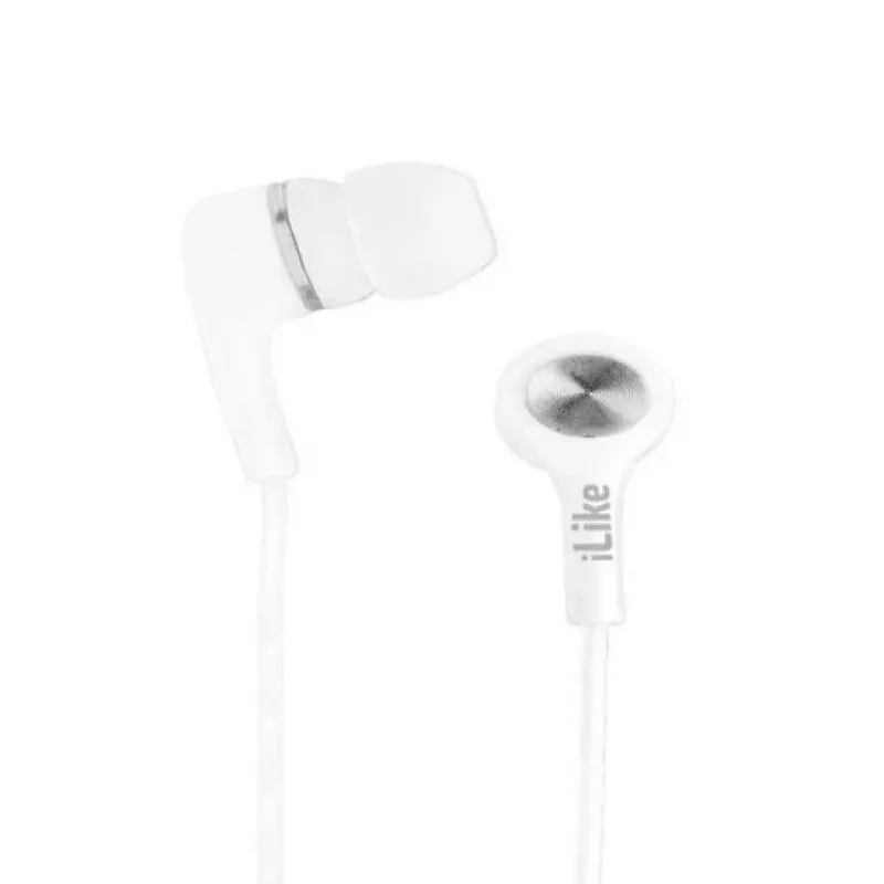 iLike IEA01WH Vadu Iekšējās Auss Austiņas ar Mikrofonu un Vadības Ierīci, 3.5mm Ligzda, Balta