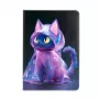 iLike iPad 10.2 / 10.5 Folio maciņš ar kaķa dizainu, purpura