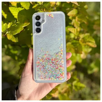 iLike Samsung Galaxy A14 5G Silikona Maciņš Water Glitter Rainbow