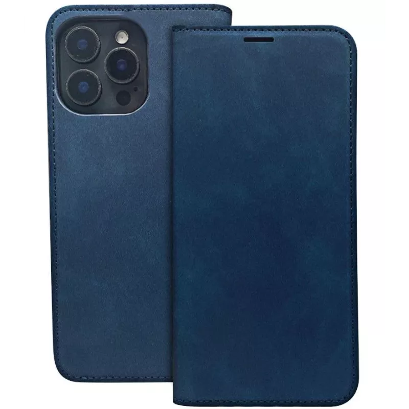 iLike Samsung Galaxy A15 4G / A15 5G Smart Suede Case Navy Blue